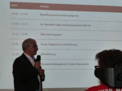 Audi Vorstand Wendelin Göbel spricht zu den Teilnehmern